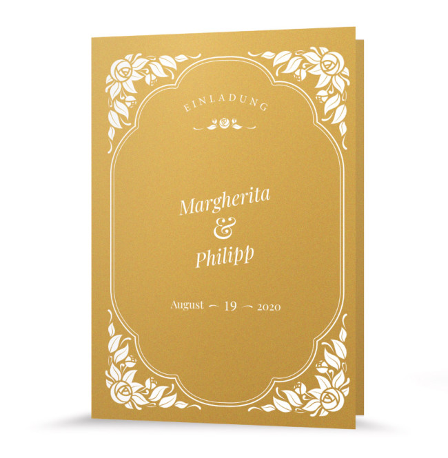 Hochzeitseinladung | Vintage Gold