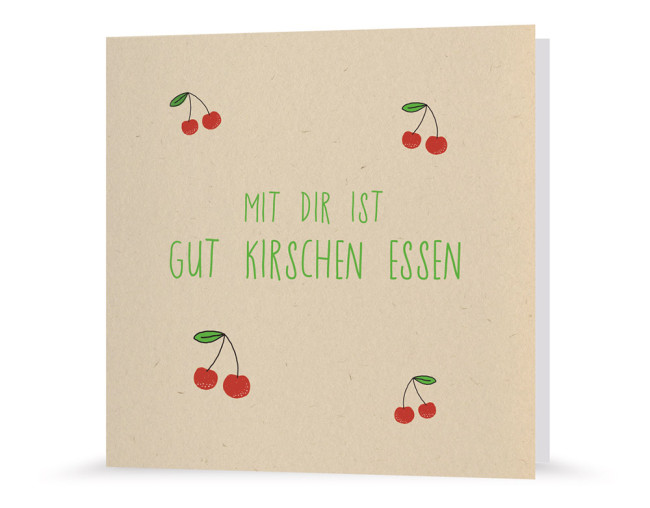Grußkarte | Kirschen essen 
