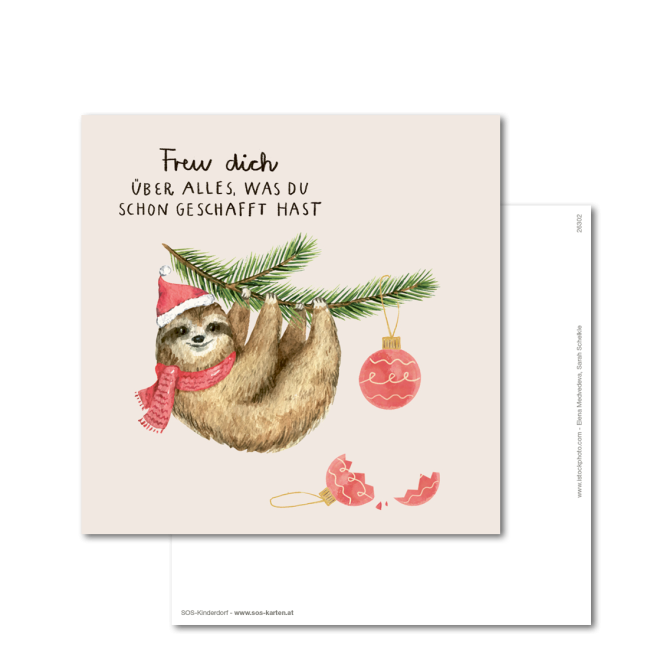 Postkarte | Zufriedenes Faultier